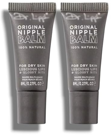 2xOriginal Nipple Balm 8mL Each, 10-in-1 Multi-Purpose Moisturizer for Dry Skin,Lips,Hair,Cuticles & More,100% Natural Lanolin Nipple Cream & Lip Balm,Fragrance & Cruelty Free by Dr..Lipp-Travel Size