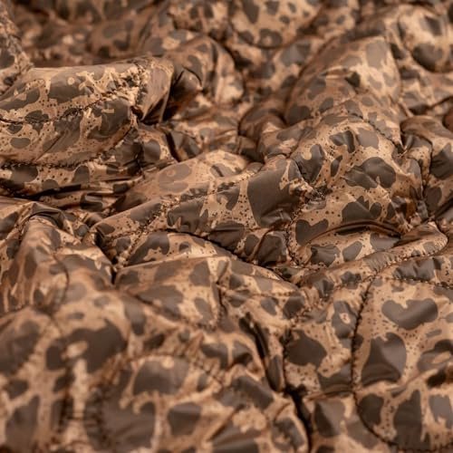 Stepper Steppstoff Jackenstoff Leopardenmuster - Herzen - dark brown - ab 50cm - Meterware - zum Nähen von Bekleidung wie Jacken und Mäntel