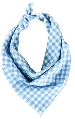 Trachtentuch Damen Herren Dreieckstuch Oktoberfest Accessoires Oktoberfest Halstuch Kariert Blau Weiß 45x45 cm Bierfest Halstücher Trachtentücher aus Baumwolle für Bierfest Karneval Bayerische Party
