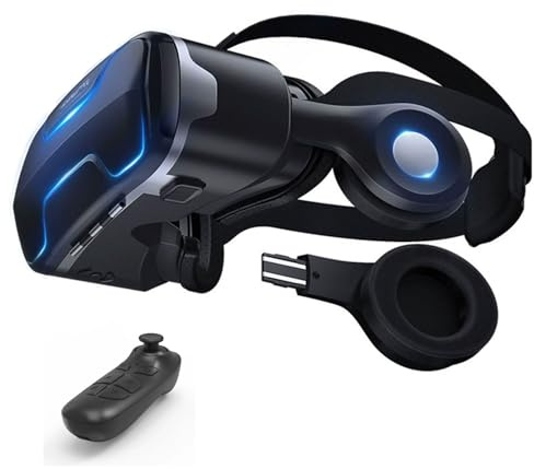 Casque VR, Casque Réalité 3D Virtuelle, Lunettes de Réalité Virtuelle 3D, Casque de Réalité Virtuelle pour Jeux et Films,Casque VR Compatible avec Android & iOS Phone de 4,7 à 7,2 Pouces(B)