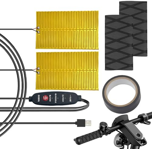 Heated Motorcycle Grips - Universal 7/8 Inch Handlebar Warmers, Anti-Slip Rubber Heating Sleeve Cover | Cold Weather Handle Grip Warmers for ATV Dirt Bike Scooter Snowmobile