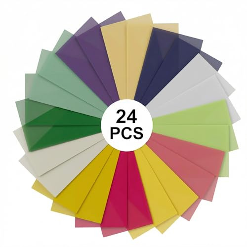 24 fogli di carta trasparente colorata A4, 12 colori, per lanterne fai da te e artigianato