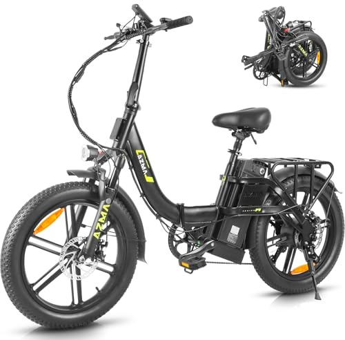 F1 Bici Eléctrica para Adultos, 250W Bicicleta Eléctrica Plegable con 36V20.8AH Batería Extraíble, Señales de Giro, y Alcance 150KM, 20“ * 3.0” Fat Tyre E-Bikes para Viajeros Urbanos