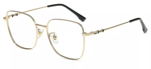 Firmoo Blaulichtfilter Brille Damen Herren Elegantes Design Großer Quadratisch Rahmen Entspiegelte Computerbrille Metall