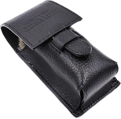 Reise-Rasierpinseletui aus echtem Leder von Parker Safety Razor (Black)