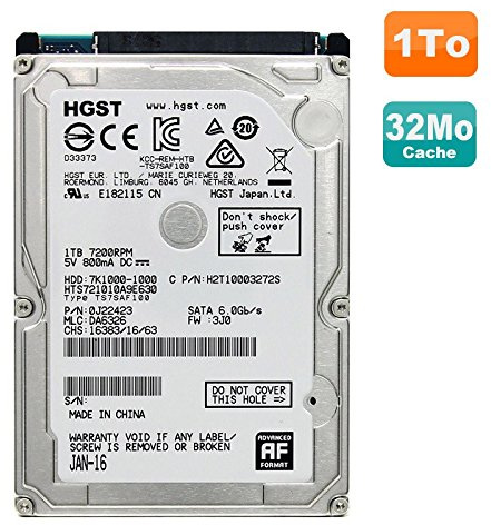 HGST Disque Dur 1To SATA 2.5 HTS721010A9E630 Pc Portable 32Mo