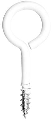 SN-TEC Ringschraube/Deckenöse/Ringöse geschlossen mit Holzgewinde, Länge: 28mm, Öse: 11,5mm weiß Pulverbeschichtet (10 Stück)