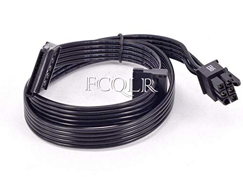 FCQLR PCIe 6Pin to 2 SATA Power Câble pour Seasonic X Series KM3 Snow Silent 750 1050