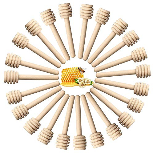 WingFly 100 Stück Honigstäbchen Honigkamm Mini Honig Jam Dipper Sticks Mini Rührer Stick 8cm Honigheber Honigspirale für Honiggläser Honig Party