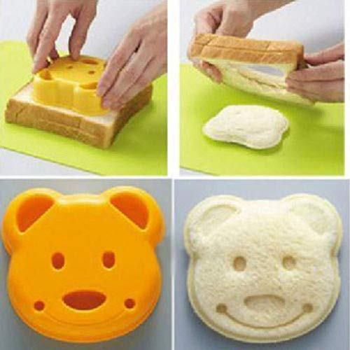 Lankater Bear Cookie Pastry Cutter, Sandwich Bread Biscuits Cutter Mold, Sandwich Embossed Device