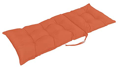 Yuing Hochlehner Gartenstuhlauflagen Schaukelstuhlauflagen Witterungsbeständig Dick Abnehmbare Schaukelstuhl Sofakissen für Terrasse Outdoor Indoor 120x50x8cm Orange