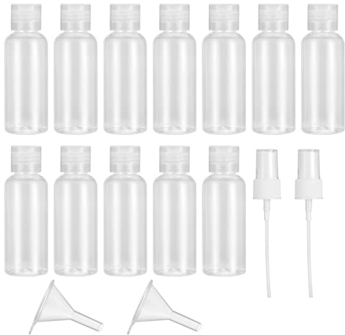 TVNYOUJIA 12 Pièces Flacons de Voyage Vides 50 ml en Plastique | Pour shampooing, après-shampooing, lotion, soins cosmétiques et déplacements