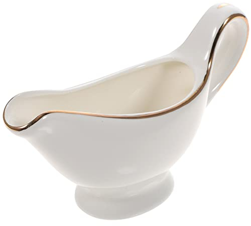Barca Sugo in Porcellana con Manico: Mini 3 Oncia in Ceramica Creamer Cup Bianco Gravey Versatore Piatto Caffè Caffè Latte Creamer Pitcher Mini Salsa Brocca Dirpping Ciotole