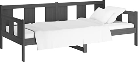 vidaXL Tagesbett Gästebett Sofabett Sofa Einzelbett Bett Bettsofa Bettgestell Bettrahmen Schlafsofa Holzbett Grau Massivholz Kiefer 80x200cm