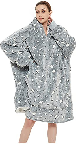 Överdimensionerad tröja med huva,Original Blanket Sweatshirt,Supermjuk mysig varm, bekväm jättetröja,Lämplig tröja med huva för vuxna, män, kvinnor, tonåringar