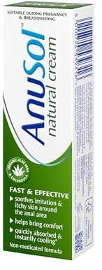 Anusol Natural Cream, Non-Medicated Cooling Relief for Anal Itching, 30g | Natural Ingredients, Vegan Friendly, Pregnancy and Breastfeeding Suitable, Cooling Relief
