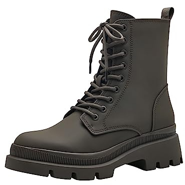 Tamaris Damen Schnürstiefel Vegan; OLIVE/grün; 38 EU