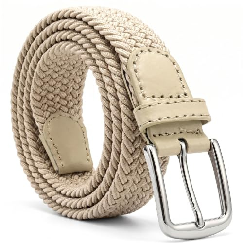 Kinder Stretchgürtel Unisex – Elastischer Flechtgürtel für Jungen & Mädchen | Für Bundmaß 75-90cm, Breite 25mm, lochlos stufenlos verstellbar, abwaschbar, dehnbarer Komfort, viele Farben & Designs