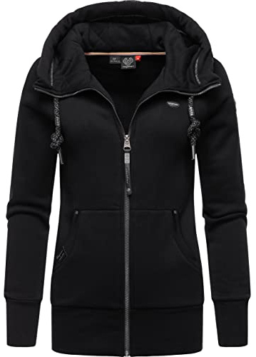 Ragwear Damen Zip-Hoodie Kapuzenjacke Sweatjacke Neska Zip Black22 Gr. M
