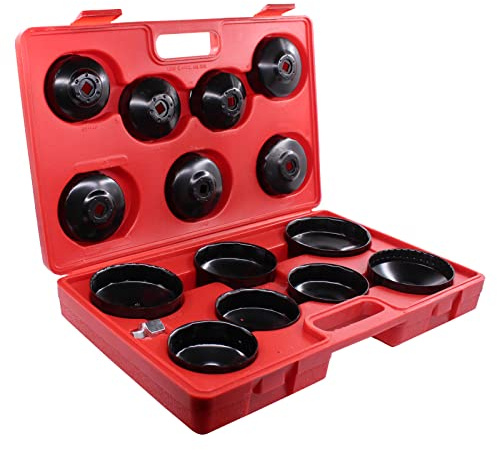 HouYeen 3/8 Zoll Universal Ölfilterschlüssel Entfernen Abzieher Kappe Werkzeug Set für Focus Mk2 Clio Mk3 Transporter T5 Polo 6R 6C