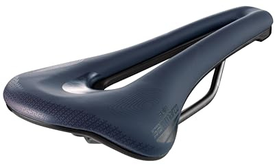 Selle San Marco SHORTFIT 2.0 Supercomfort Racing – Gravel & Bikepacking Cykelsadel, Lätt, Bekväm, Anatomiskt Hål, Extra Gellager, Tålig Stålram – Storlek S3, Blå