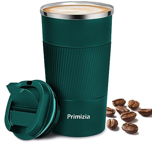 Primizia Taza de café,Taza Termica de Acero Inoxidable 510ML, Sin BPA,Vaso Termico de Fugas para Frío y Calor,Azúl