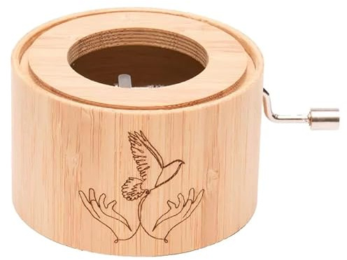 Spieluhr aus Bambus mit der Melodie: Hochzeitsmarsch von Felix Mendelssohn-Bartholdy - music box von Kurbelwerk green-line, Classic-Edition, Motiv Taube
