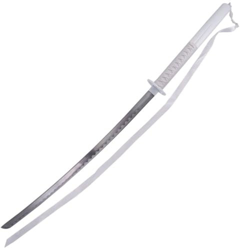 Katana Schwert AllWhite- Samurai Schwert - Ninja Cosplay Fasching Kostüm Deko Training Rollenspiele Sammler Outdoor Freizeit Hobby