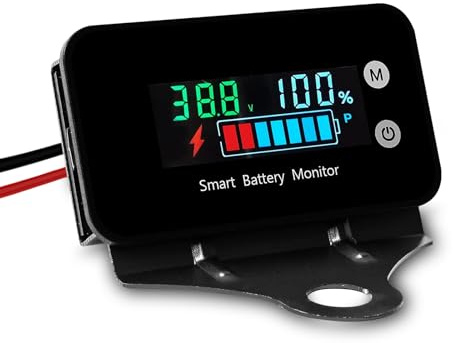 battery IPX7 Waterproof Capacity Indicator Monitor (meter) DC12V-72V Digital Car Voltmeter Gauge (voltage with stand)