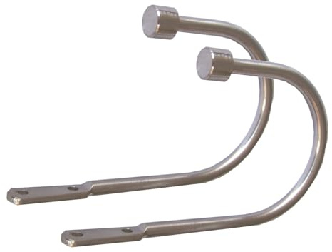 BASIT Drapierhaken Gardinen 1 Paar Edelstahl Look für Gardinenstangen T60 | Raffhalter aus Metall I Gardinenhalter für Vorhang I Wandmontage I Gardinenstangenset zum zusammenstellen