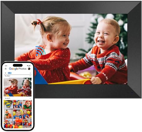 Cozyla Digital Photo Frame WiFi Smart Digital Picture Frame Free Unlimited Storage Share Photo with Family and Friend via App Email Google Photos Instagram Web Browser Photo Frame Electronic 10.1 Inch
