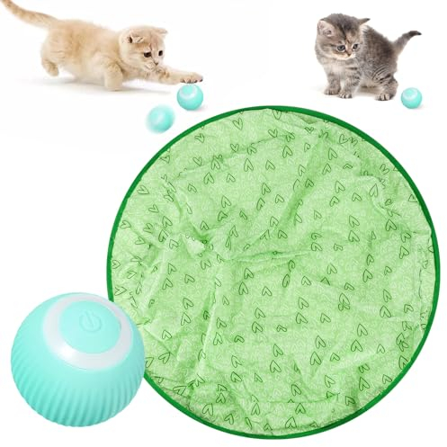 Byffoer Interaktives Katzenspielzeug,Intelligenter Elektrischer Selbstrollender Katzenspielzeugball,Rolling Ball Katzenspielzeug Interaktives Katzenball für Katzen Hunde