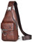 A-QMZL Sling Bags Brusttasche Herren Crossbody Umhngetasche Kleine Schultertaschen Crossbody-Taschen PU-Leder Wasserdicht Casual Chest Taschen für Männer und Damen（Dunkelbraun）