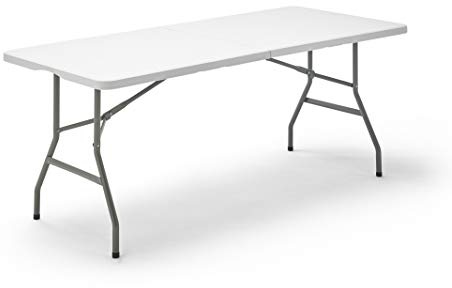 KG KITGARDEN Mesa Plegable Portátil Multifuncional, 180x70x74cm, Blanco