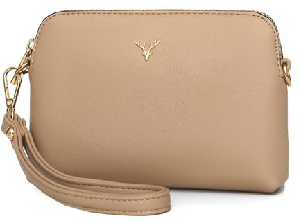 ZMDB Damen Handtasche Klein Umhängetasche PU Leder Handytasche mit Handgelenkband & Verstellbar Abnehmbar Schultergurt, Damen Tasche Reißverschluss Crossbody Bag
