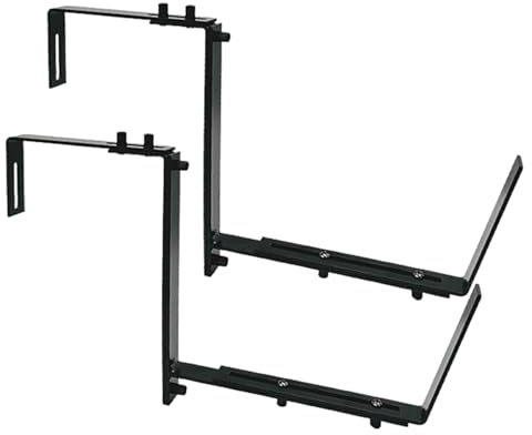 Générique Halterung für Blumenkasten aus Metall, robuste und breitenverstellbare Halterung für Blumenkasten aus Metall für den Balkon, verstellbare Blumenkastenhalterung aus Metall, 2 Stück