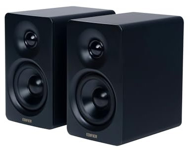 Edifier M60 Multimedia-Lautsprecher Bluetooth 5.3, 66W RMS, Hi-Res Audio & Hi-Res Wireless Audio, LDAC, 3 Mittelbass & 1 Hochtöner, USB-C & Aux-Eingänge, Kompakter Desktop Lautsprecher - Schwarz