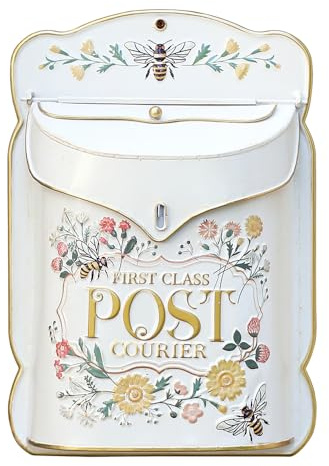 Z² BellaDecor Boîte aux lettres antique shabby boîte aux lettres style vintage charme nostalgique décoration de la maison boîte aux lettres métal rétro jardin décoration extérieure
