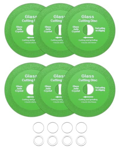 sourcing map Confezione da 6 dischi da taglio per vetro da 11,4 cm per smerigliatrice angolare da 7/8 pollici, disco diamantato ultra sottile per tagliare piastrelle di cristallo di giada e ceramica