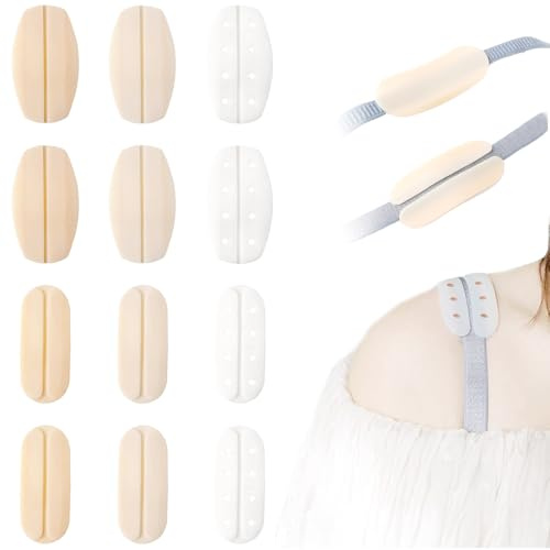 TRKETK 6 Paires Coussinets D'épaule, Anti Glisse Bretelles Soutien Gorge Sangle De Soutien Gorge Coussin D'épaule Protège-Épaules Pads pour Femme Soulager la Douleur Aux Épaules (Multicolore)