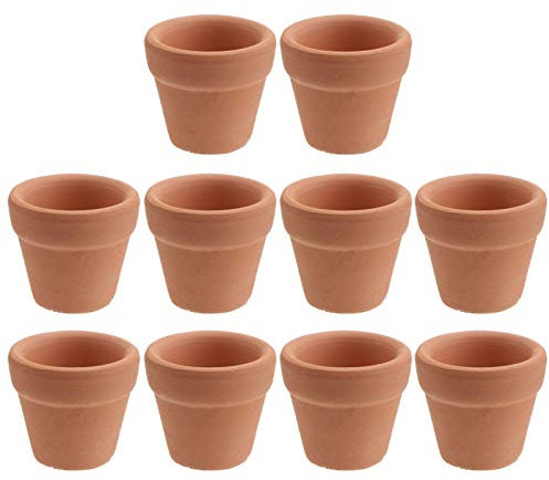 Toddmomy 10Pcs Mini Terracotta Pots Ceramic Clay Pottery Planter Succulent Nursery Pots for Cactus Plants Crafts, 3x3cm