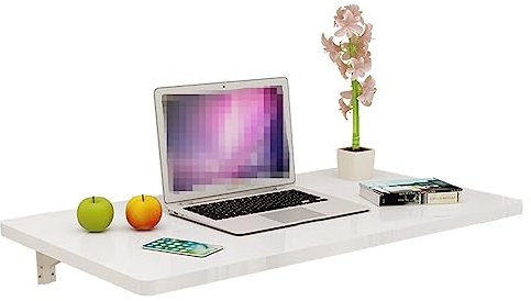 Tavolo pieghevole a parete pieghevole bianco pieghevole banco da lavoro pieghevole scrivania da appendere tavolino per piccoli spazi cucina garage balcone giardino lunghezza 40 120 cm multiuso mobili