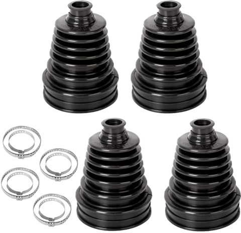 TUAKIMCE 4 Pcs CV Boot Kit, Universal Silicone Stretch Split Driveshaft Joint Cover with Clamps, Durable CV Joint Boot for Cars, Vans & SUVs