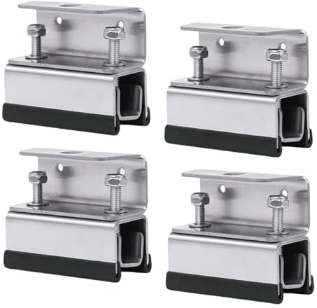 Amagogo Kit de Montage pour galerie de Toit pour fourgonnette, Supports de galerie de Toit, Installation Facile, sans perçage, Acier Inoxydable antirouille, Ensemble de 4 Pièces à Trou Unique