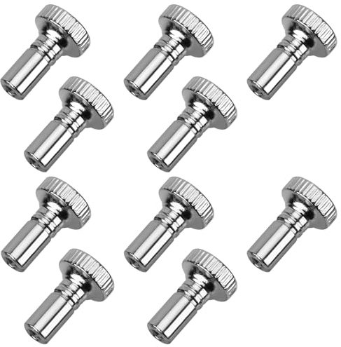 Tinoaly 10pcs Lamp Switch Knobs, Silver Light Switch Knob Metal Turn On/Off Socket Replacement Parts for Floor Table Lamps Fixtures Repair Accessories