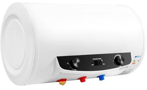 Durchlauferhitzer dusche Elektrischer Wassererhitzer,2000W Tank-Wassererhitzer,35L,25-75°C,Digitaler Temperaturanzeige,mit Handbrause und Wasserhahn,Weiß