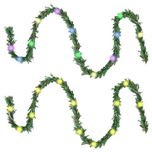 2 Stück Puppenhaus Mini LED Lichterkette 0,4m, Bunte Weihnachten Beleuchtet, Wichtel Lichterkette Miniatur, Weihnachtsdeko für Wichtelhaus, Türkranz und Kamin-Dekoration
