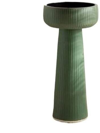 Lavabo de pedestal Fregadero de tocador retro for espacio pequeño, lavabo baño pie, combinación con base cerámica for patio al aire libre, balcón, pedestal, verde(008)