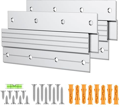 Uniclife 2 Pares de Ganchos Franceses de 15 cm, Capacidad de Carga 27 kg, Ganchos para Cuadros Pesados Tipo Francés, Herrajes para Colgar Espejos de Aleación de Aluminio, Soporte de Montaje en Pared