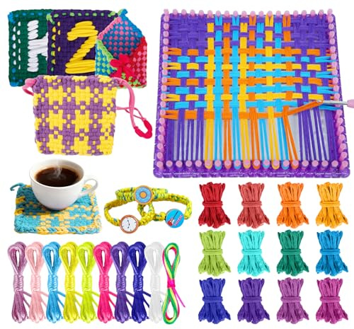 Weaving Loom Craft Kits for Kids 288 Loops,2-in-1 Potholder Loom Bracelet Kit Arts and Crafts Kit Age 6-8,8-12 Years Old Girls for Christmas Crafts Kits Birthday Christmas Gifts(12 Colors)